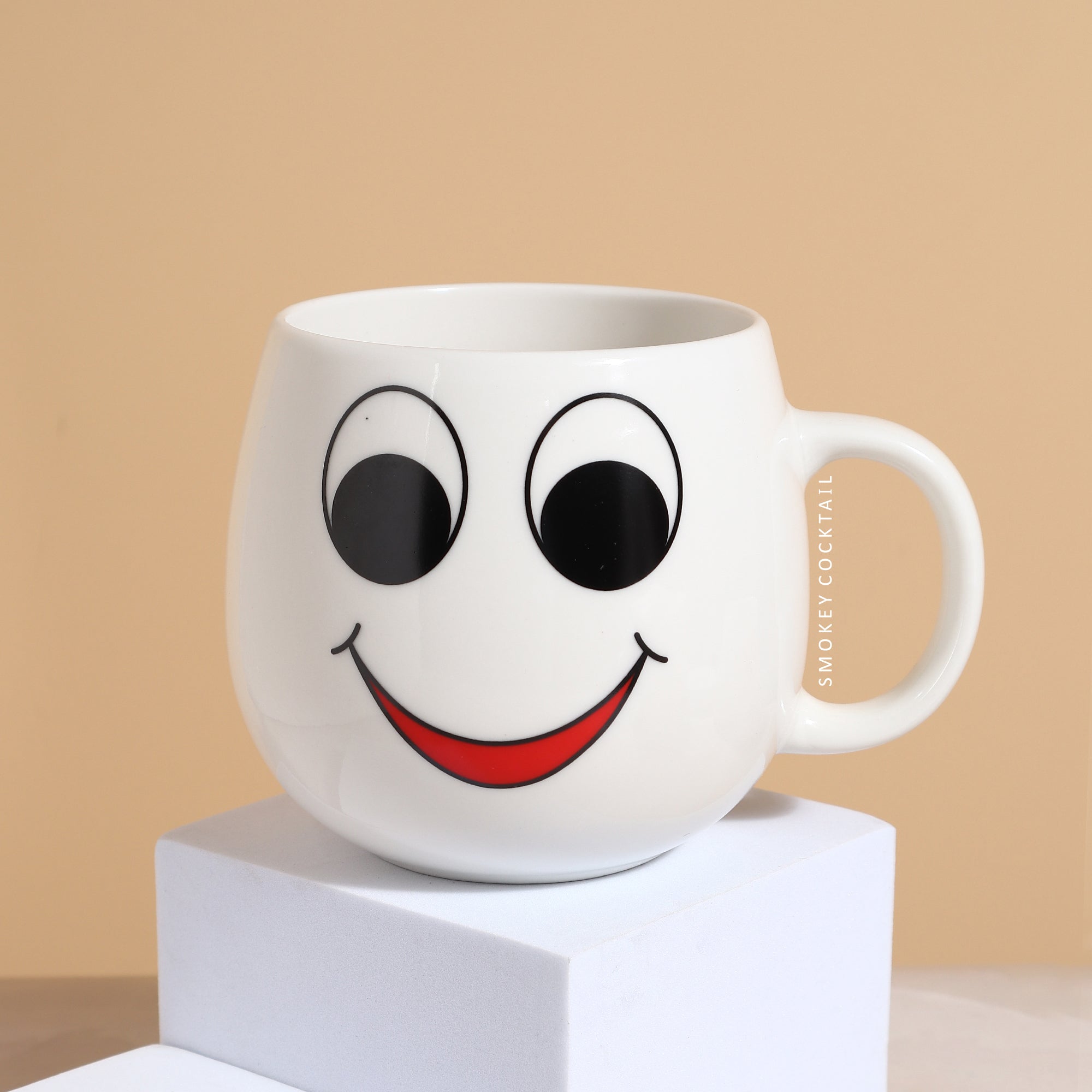 happy smiley face mugs - set of 4