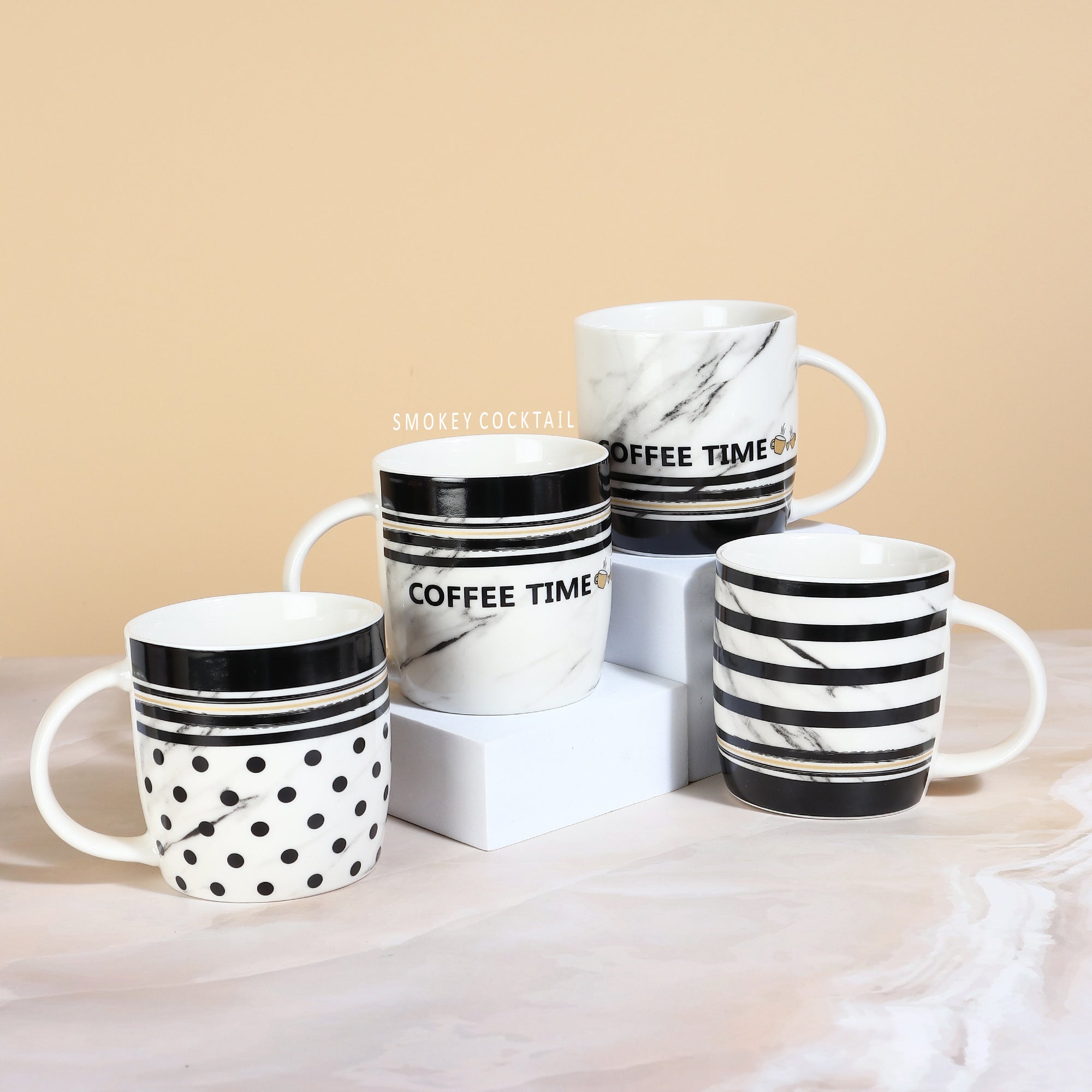 Coffee Time Mugs - Set Of 4