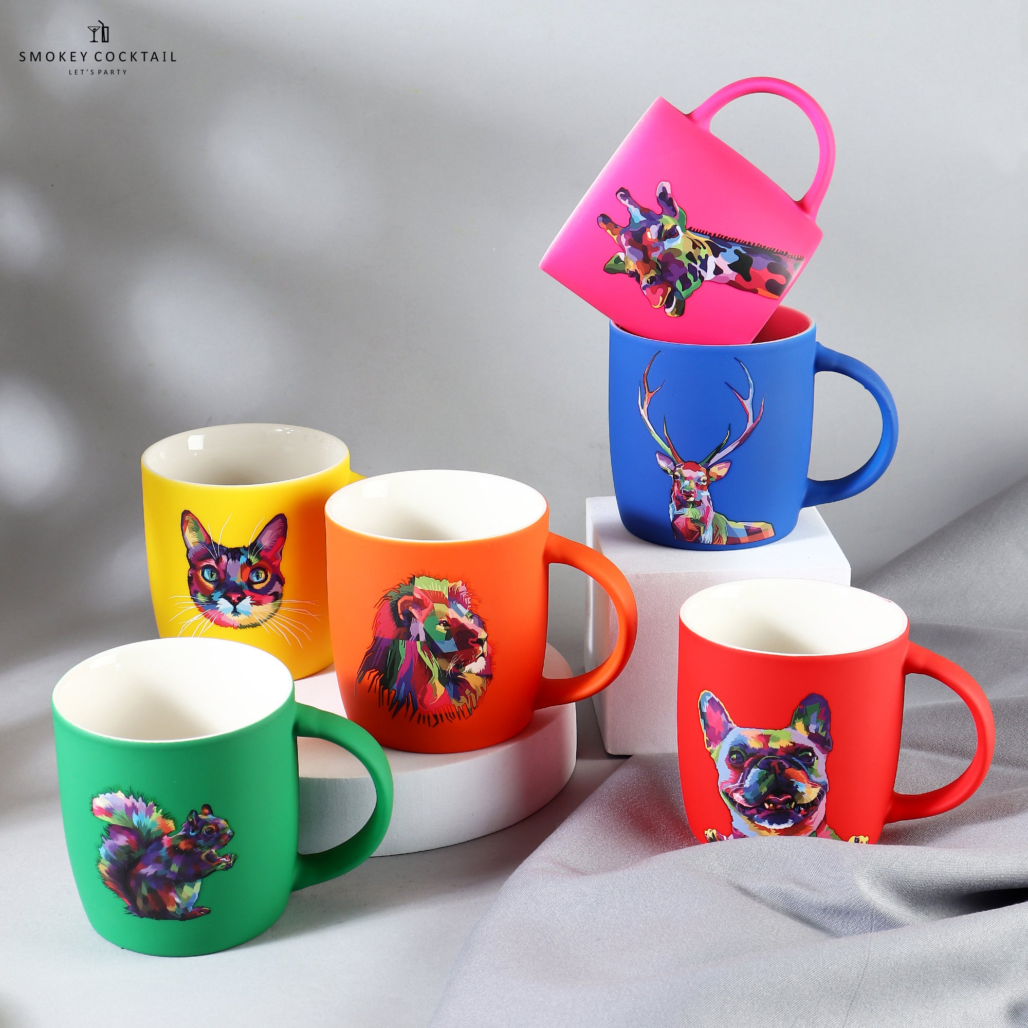 Exotic Animal Pattern Mug - Set Of 2