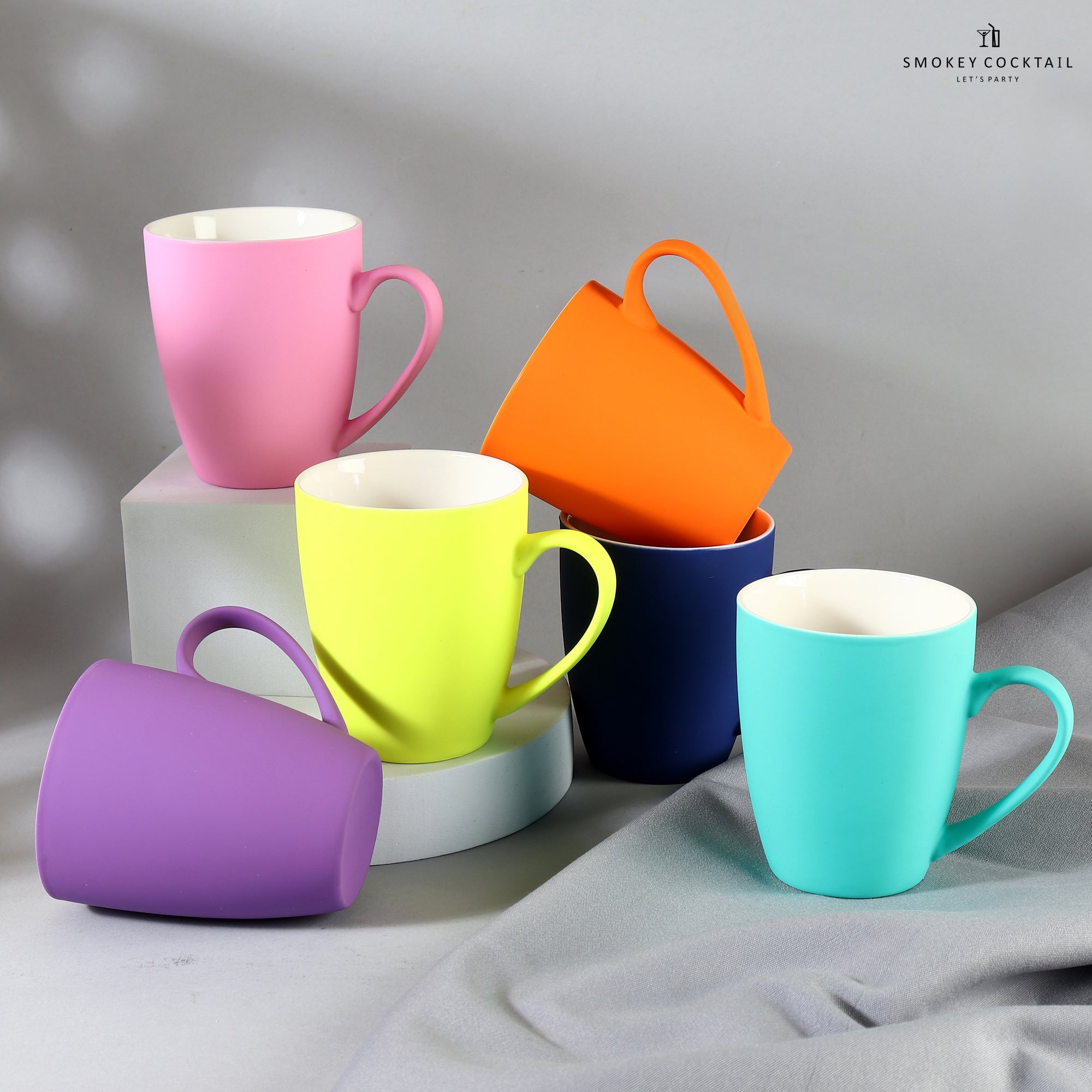Vibrant Neon Coffee Mugs - Set Of 4