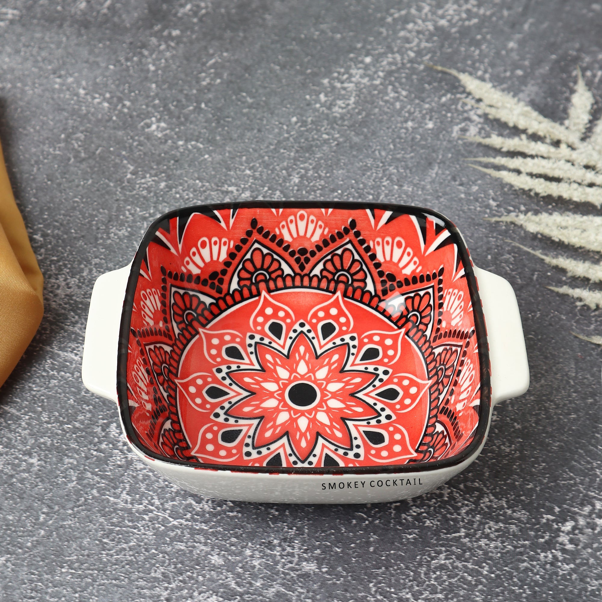 Square Shape Mandala Serving Platter - Set Of 2