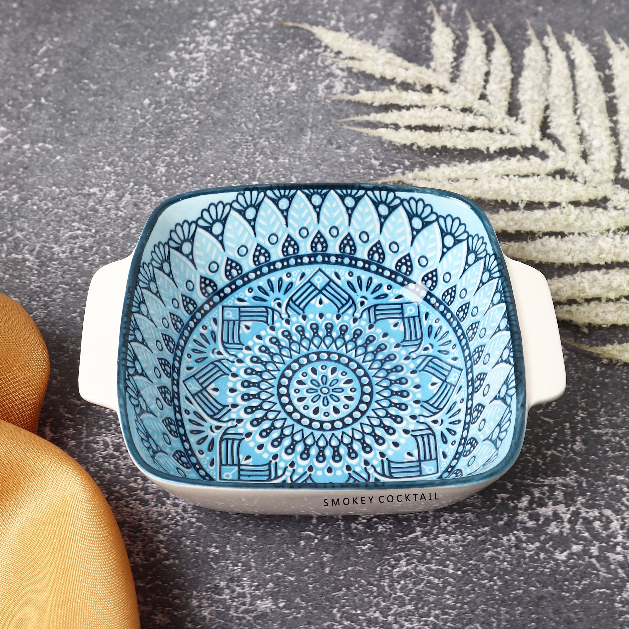 Square Shape Mandala Serving Platter - Set Of 2