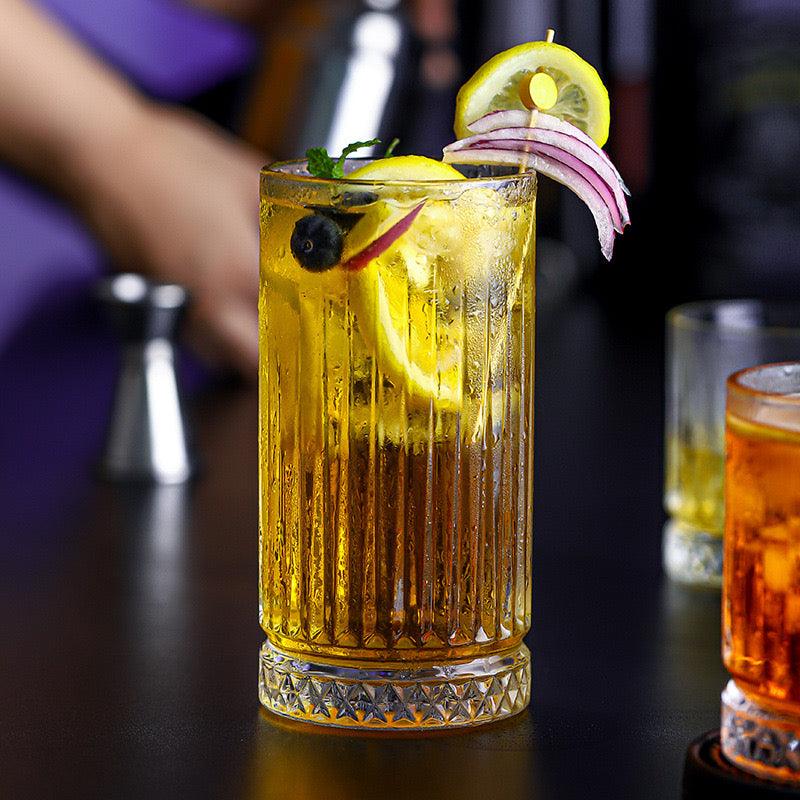 CRYSTAL TALL FLOW GEO GLASS-SET OF 6