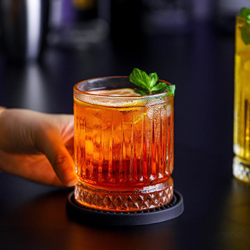 FLOW GEO CRYSTAL WHISKEY GLASS-SET OF 6 - Smokey Cocktail