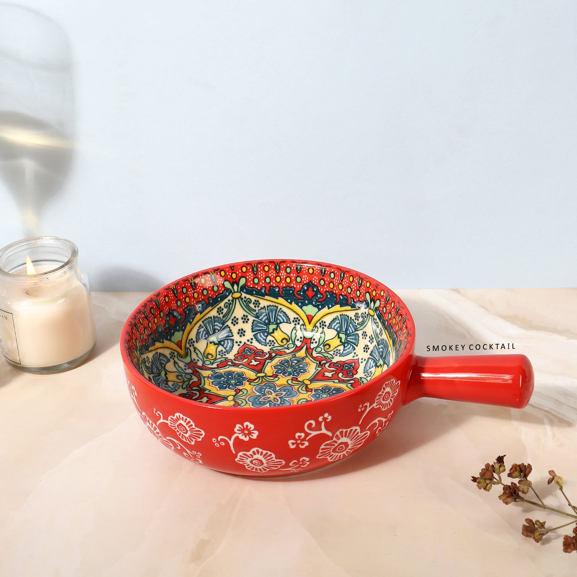 Summer Red Decorative Platter - Set Of 2 - Smokey Cocktail