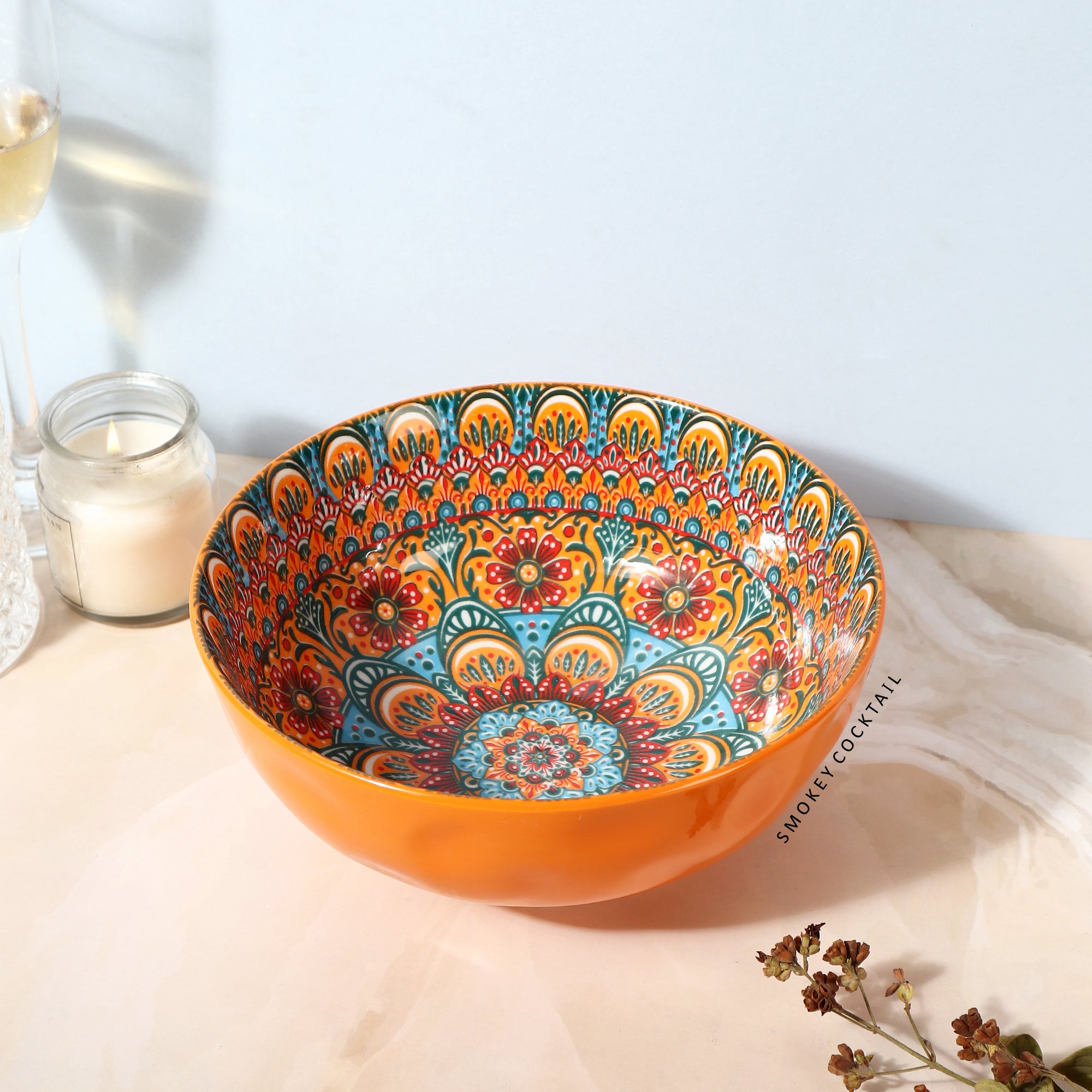Summer Orange Decorative Platters - Set Of 2