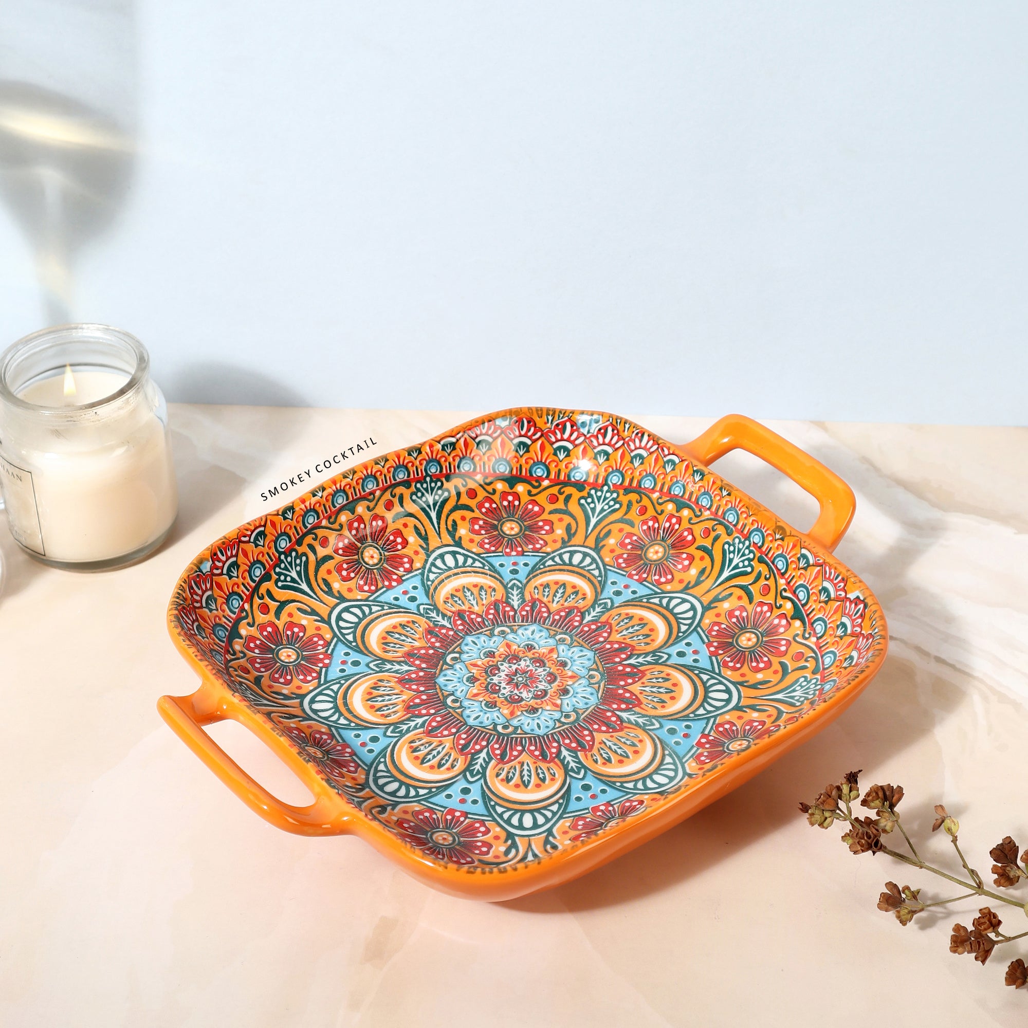 Summer Orange Decorative Platters - Set Of 2