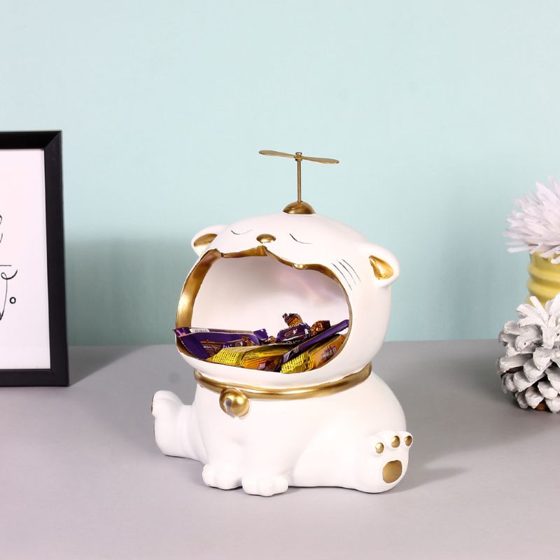 LUXURY LUCKY CAT STORAGE SCULPTURE