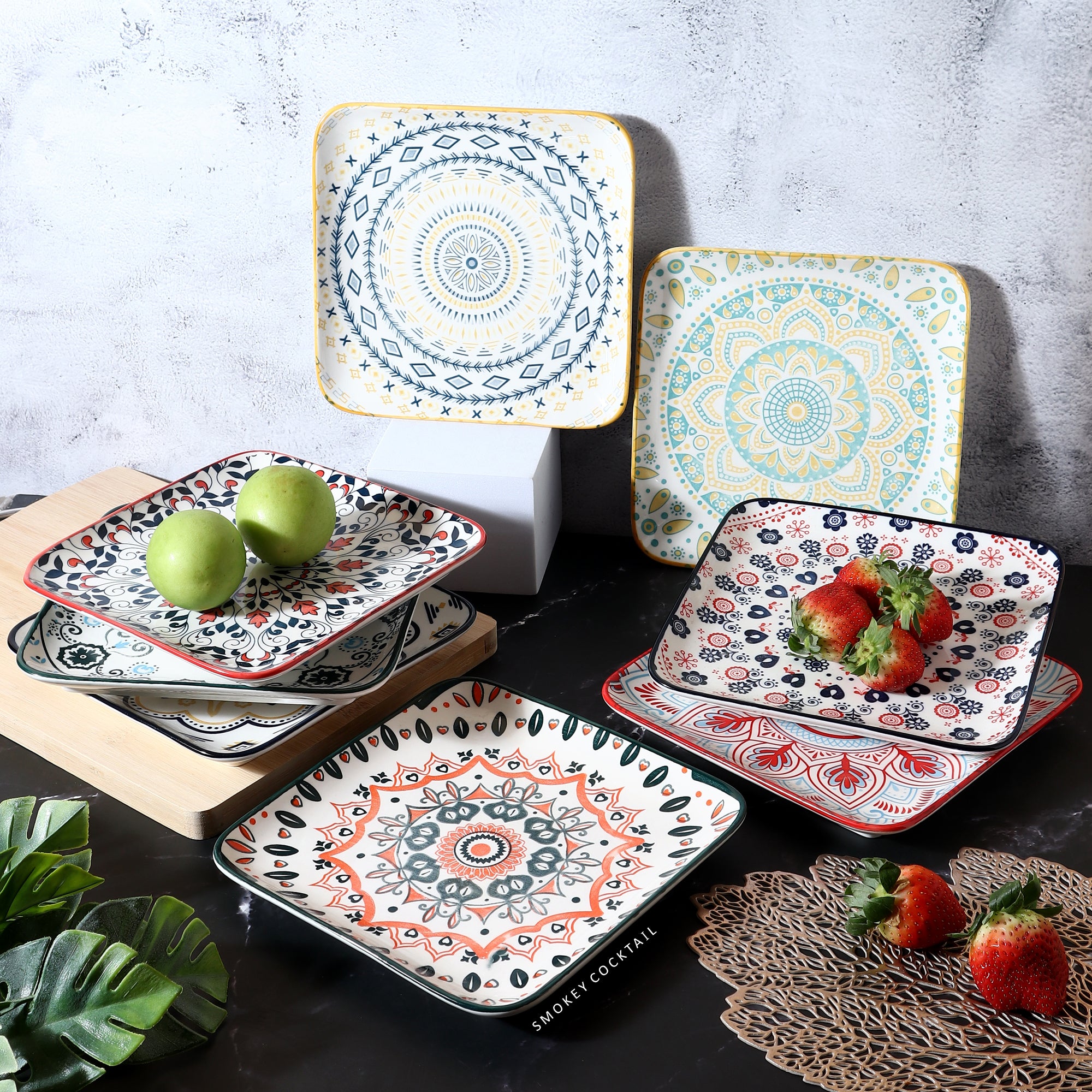 Square Serving Mandala Platter