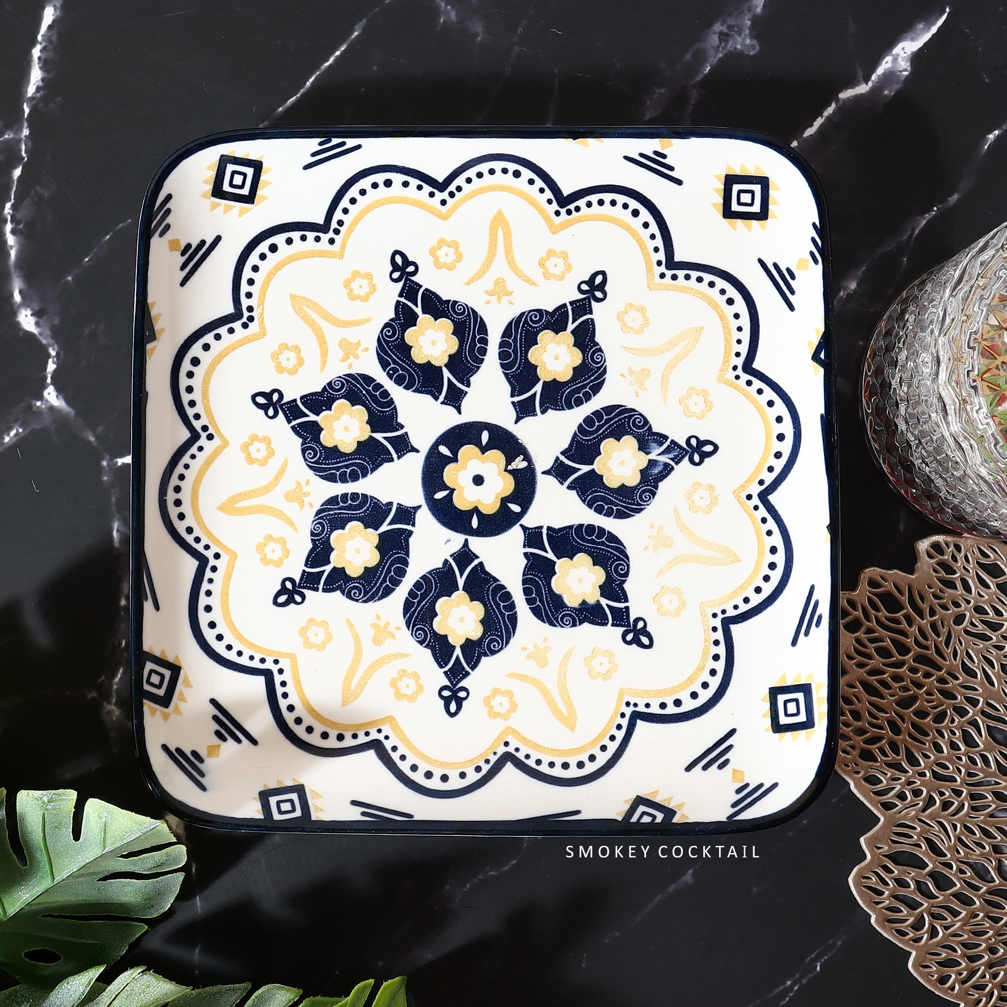 Square Serving Mandala Platter