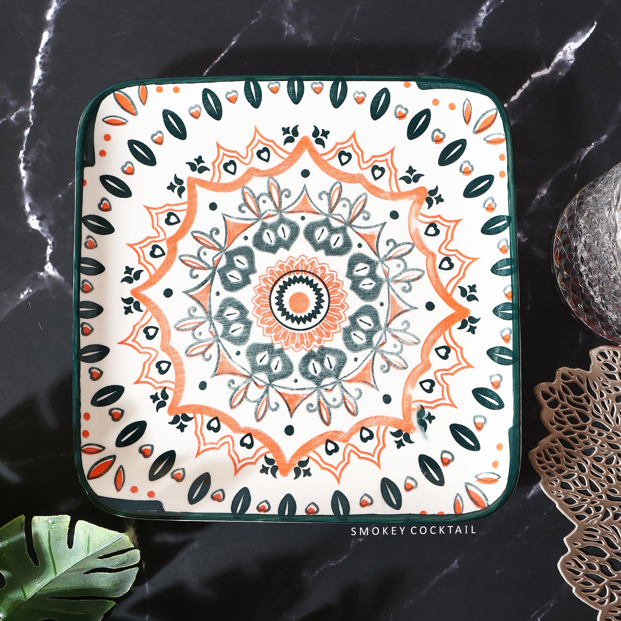 Square Serving Mandala Platter