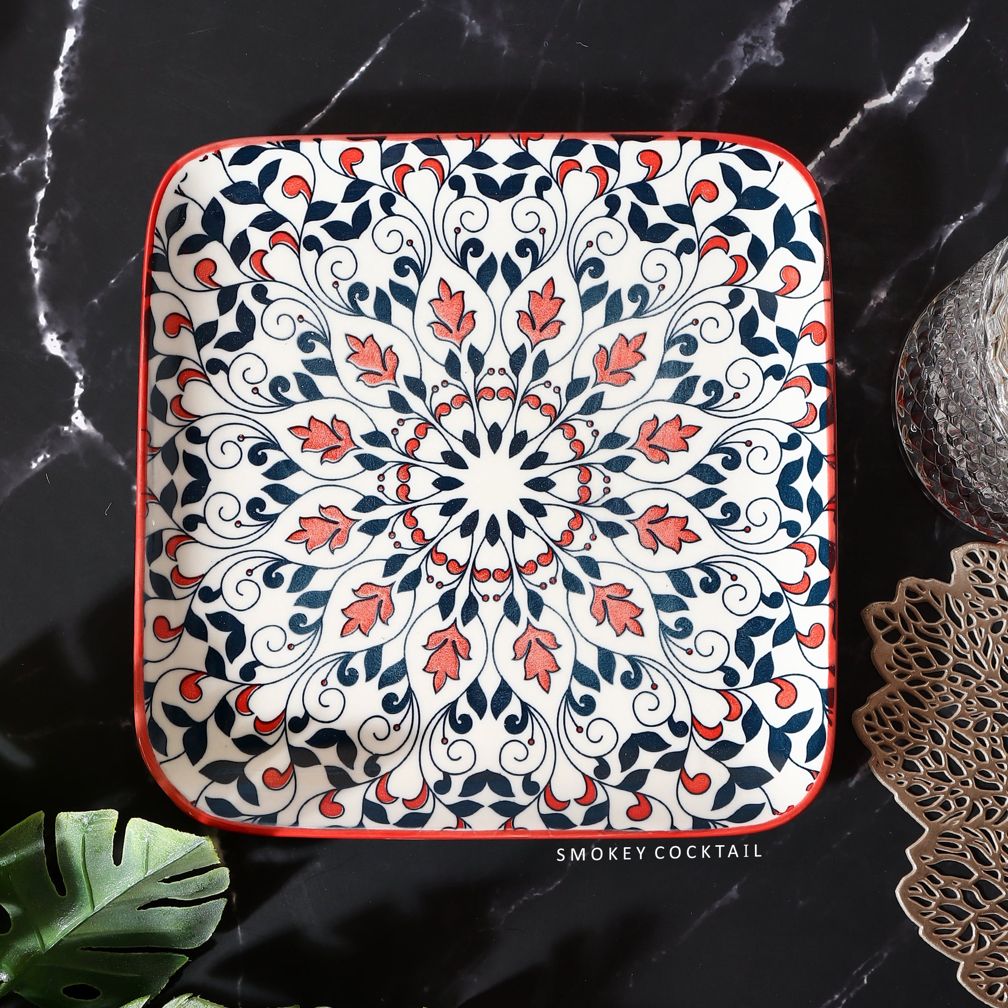 Square Serving Mandala Platter