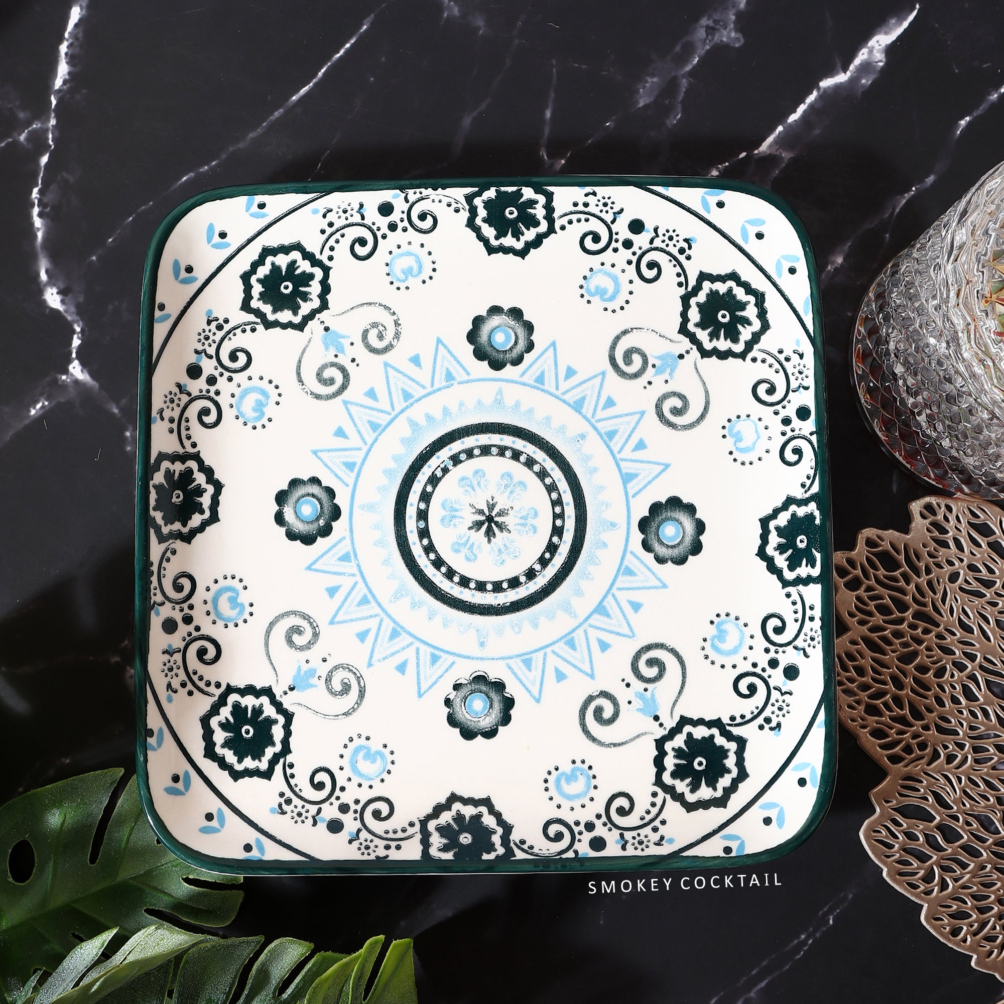 Square Serving Mandala Platter