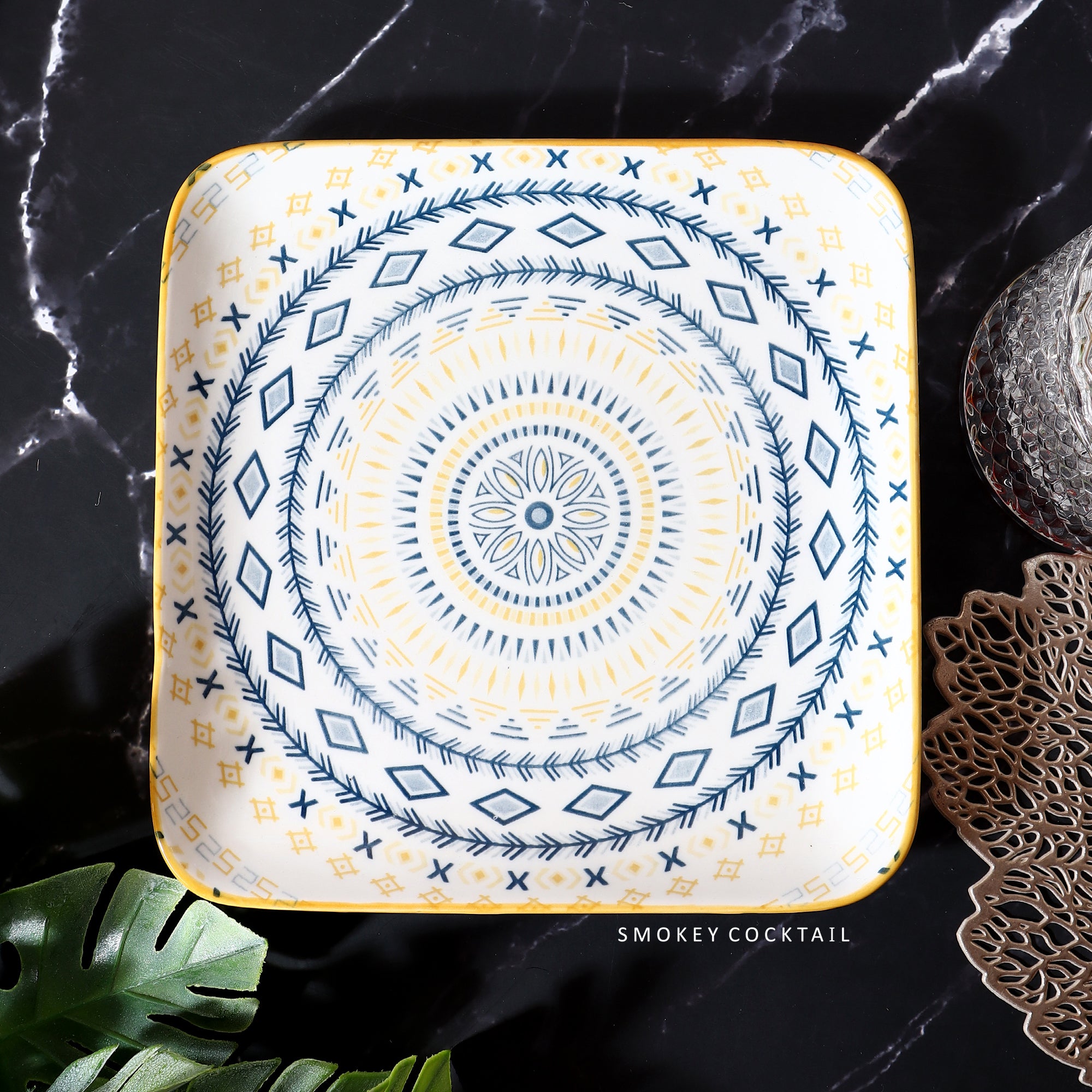 Square Serving Mandala Platter