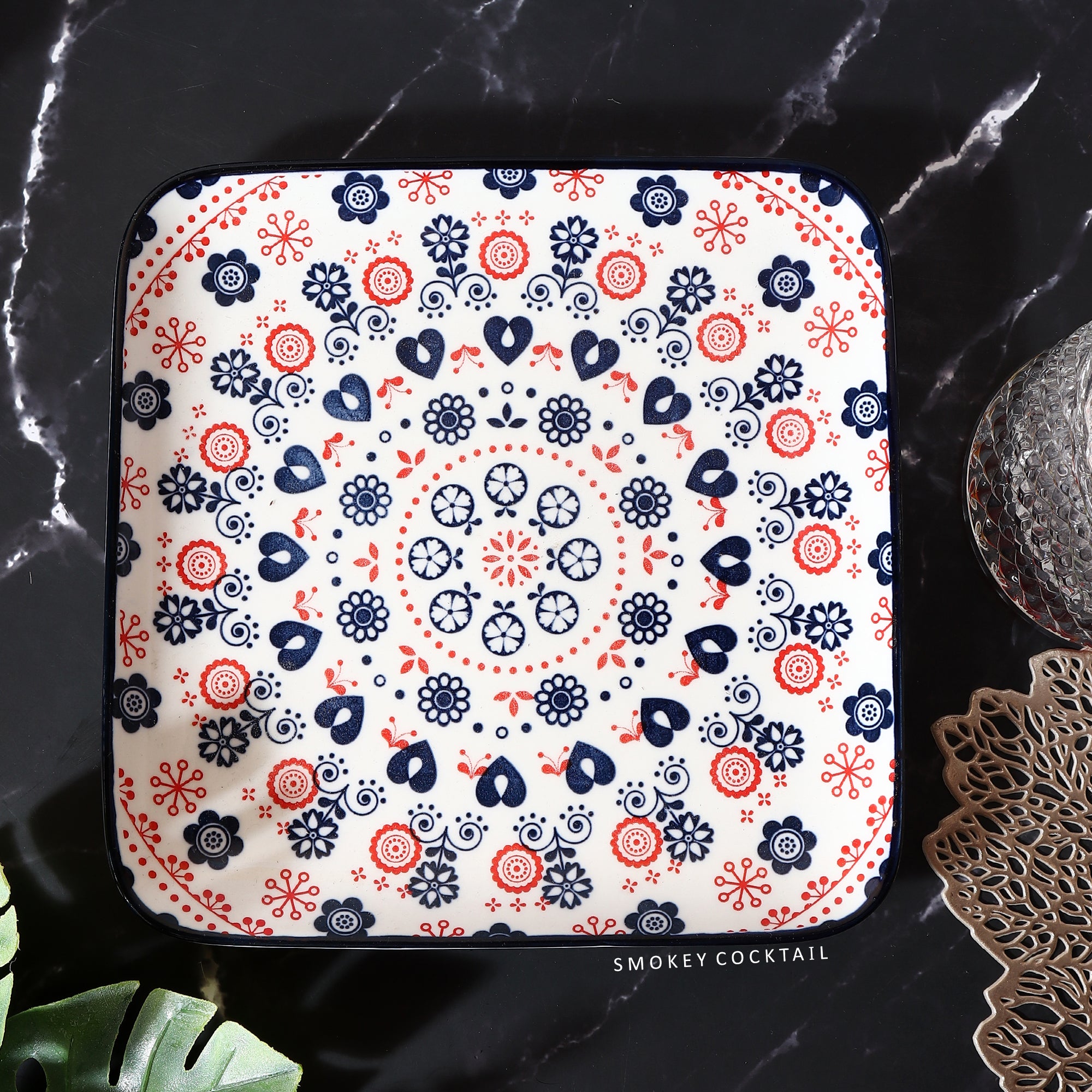 Square Serving Mandala Platter