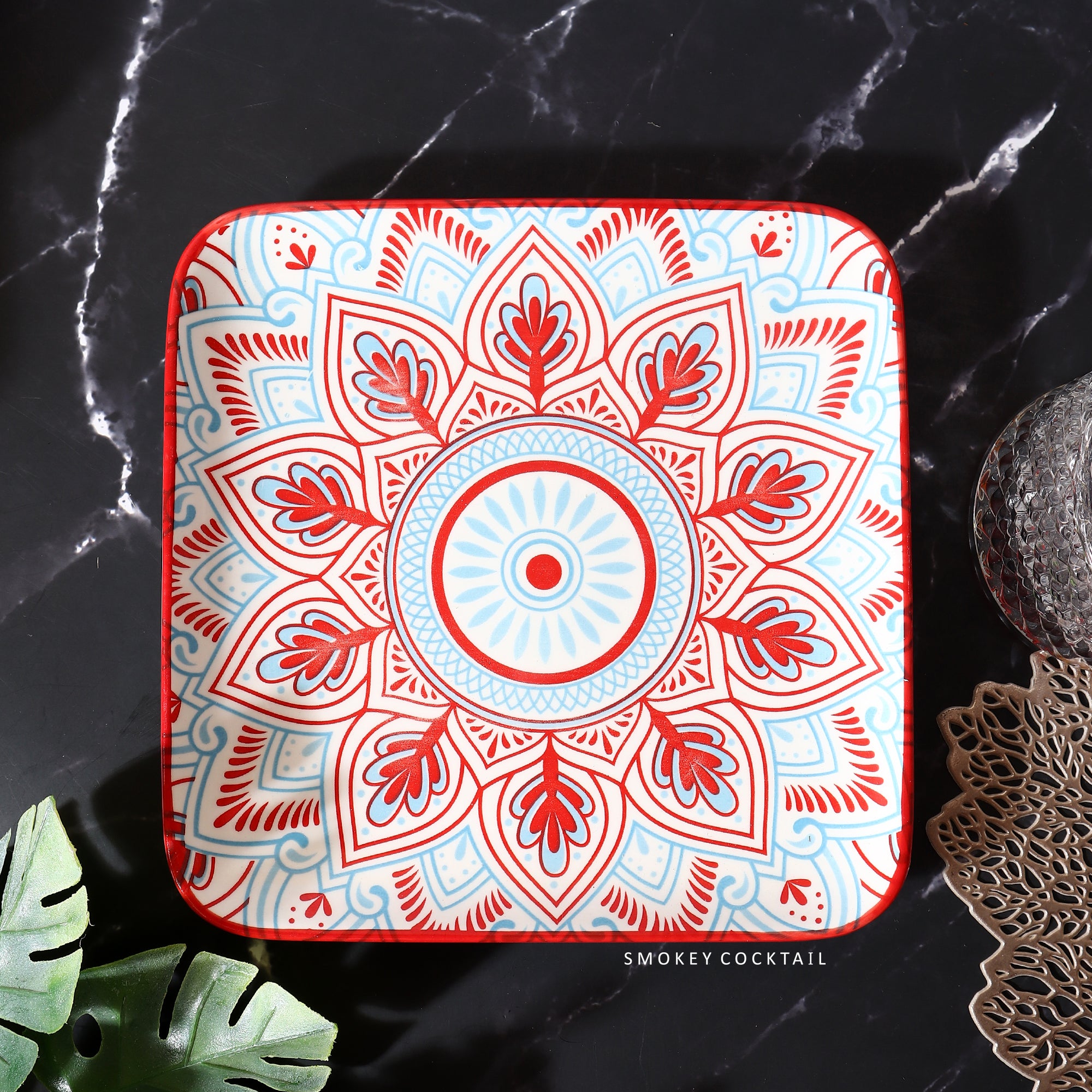 Square Serving Mandala Platter