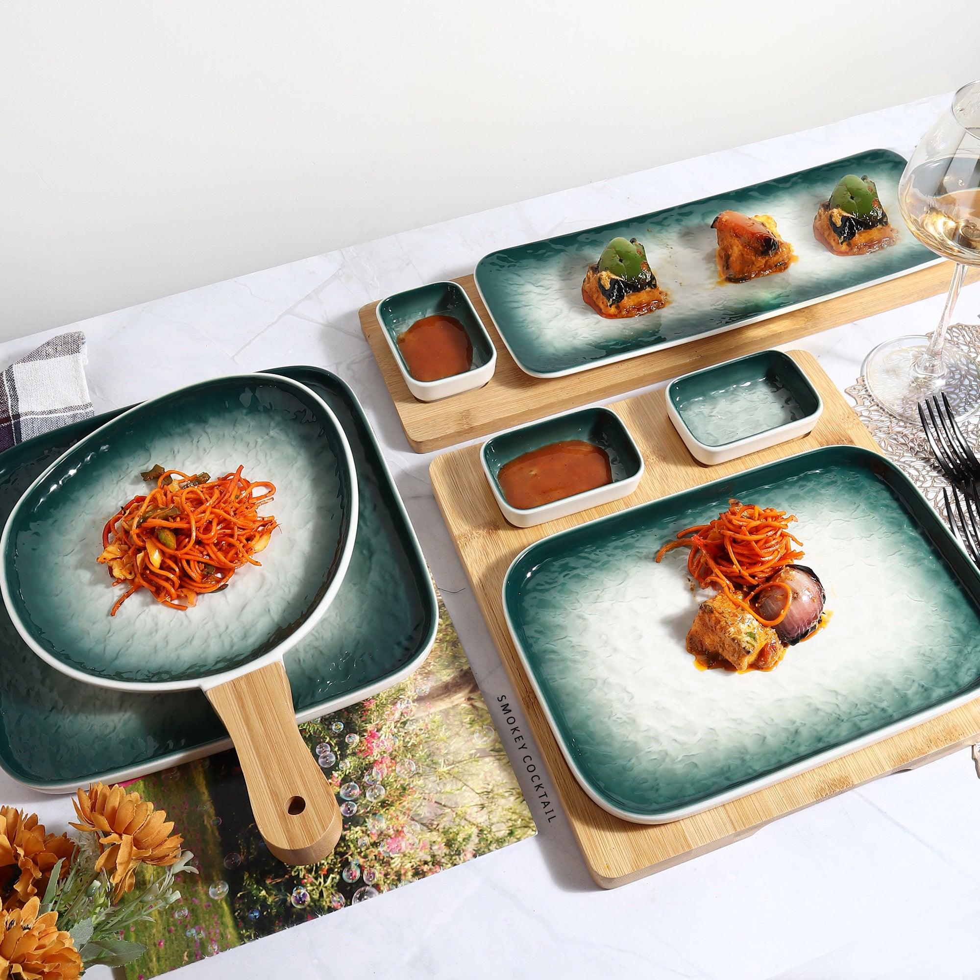 Ombre Serving Platters - Green - Smokey Cocktail