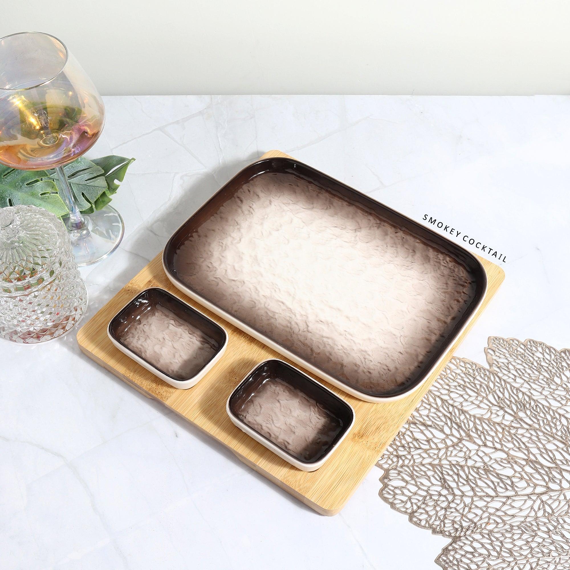 Ombre Serving Platters - Brown - Smokey Cocktail