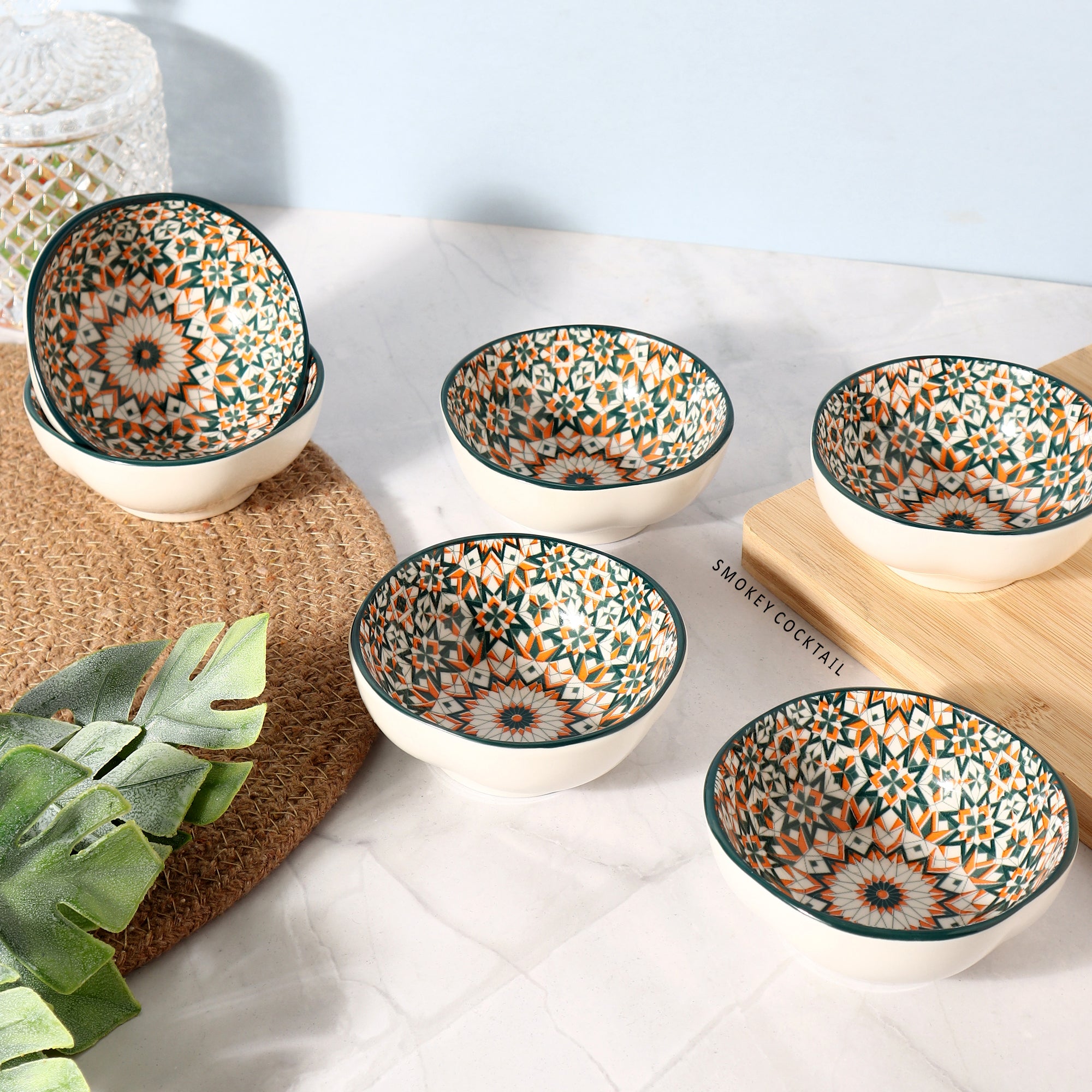 Ceramic Mandala Bowls - Set of 6 (100 ml)