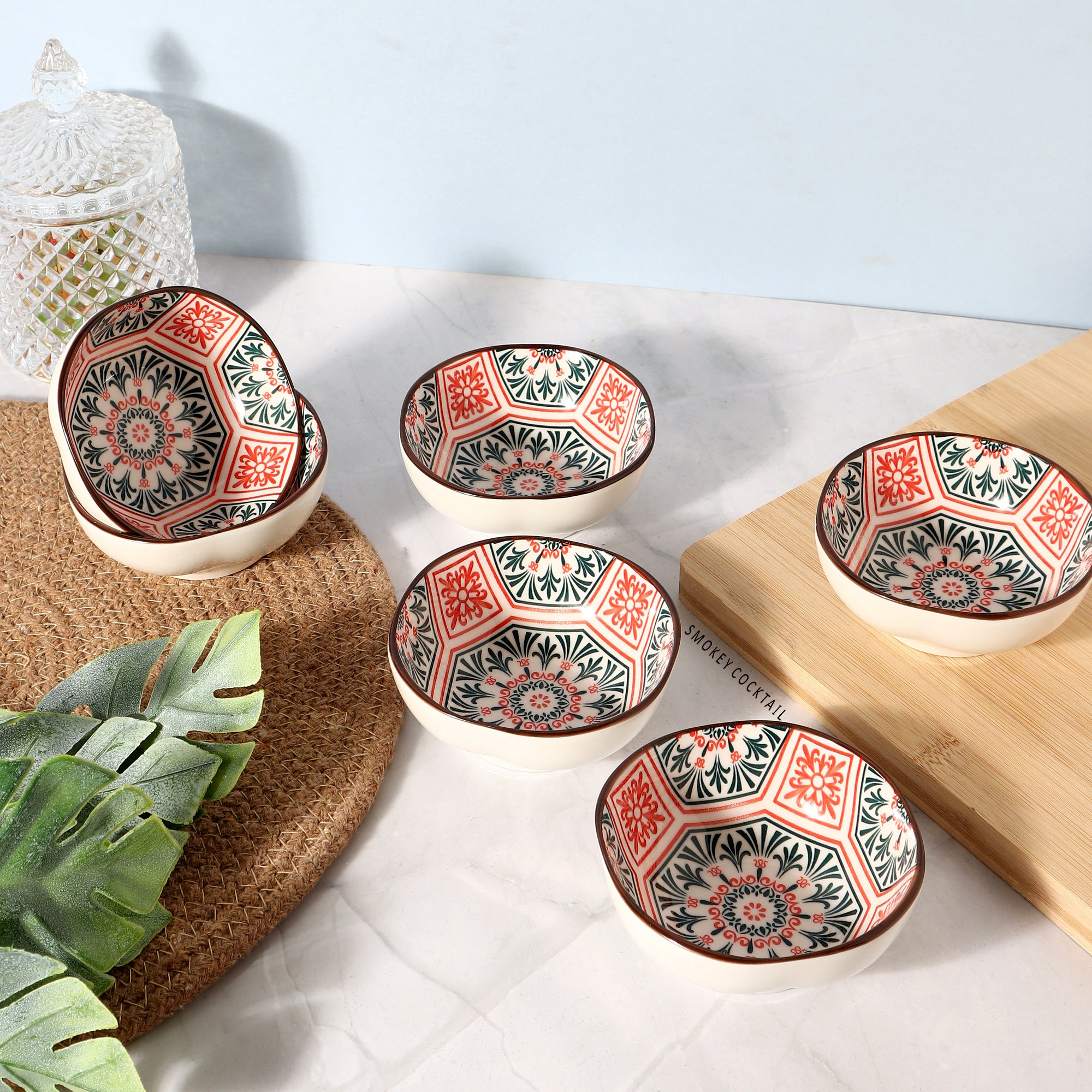 Ceramic Mandala Bowls - Set of 6 (100 ml)