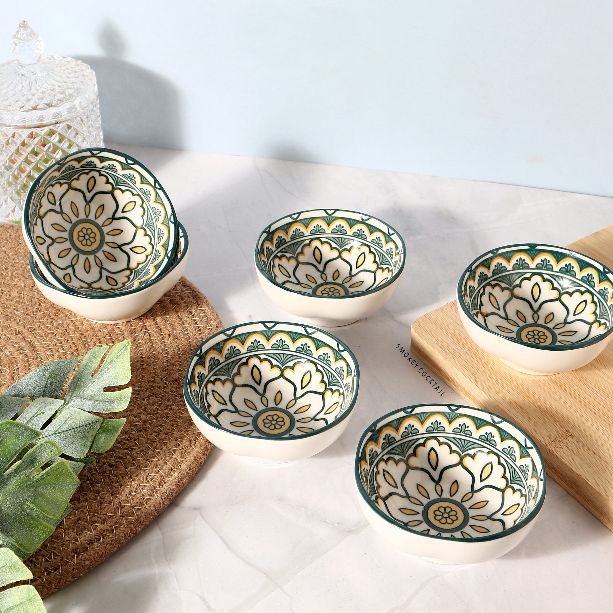 Ceramic Mandala Bowls - Set of 6 (100 ml)