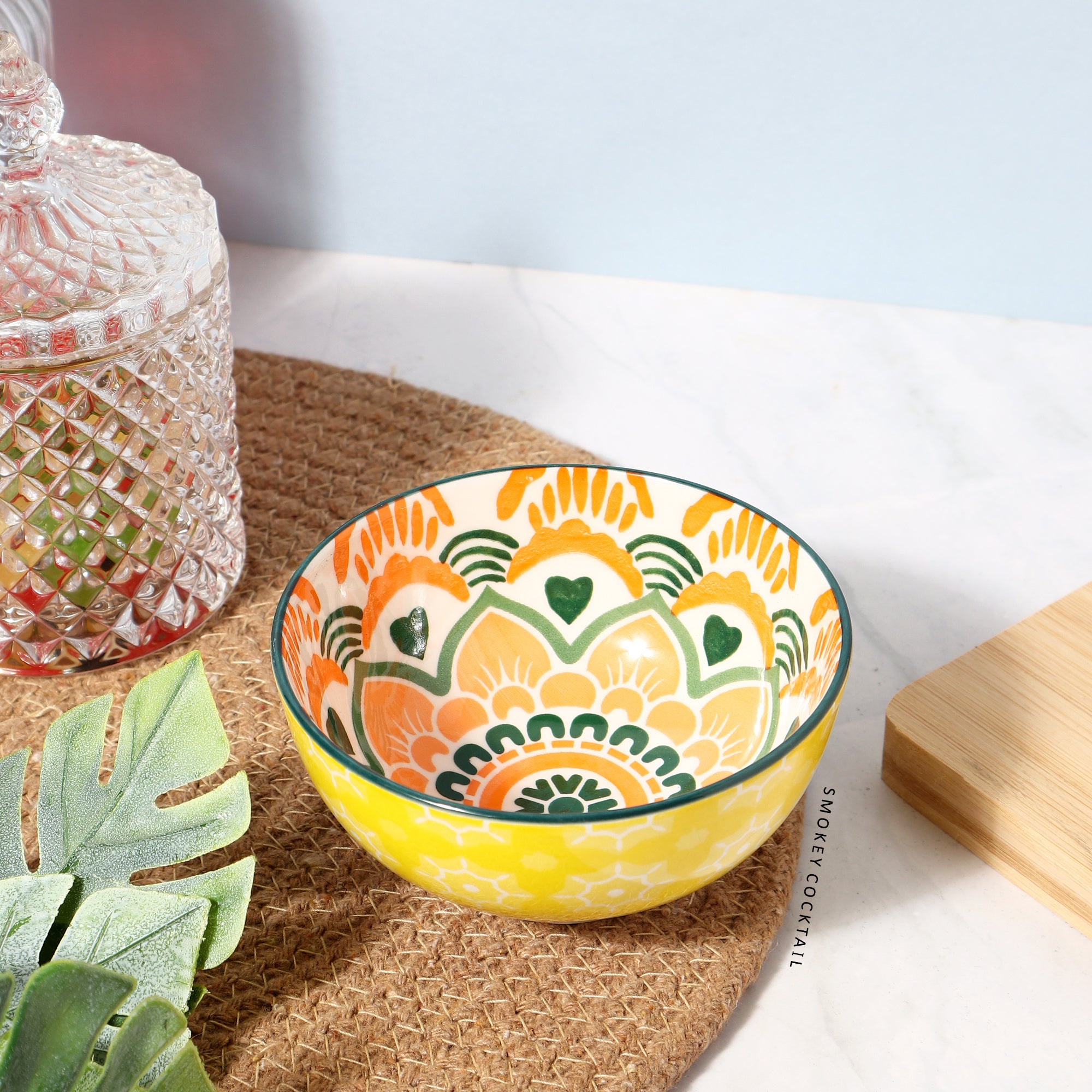 Ceramic Serving Mandala Bowl - Set Of 6 - 250 Ml