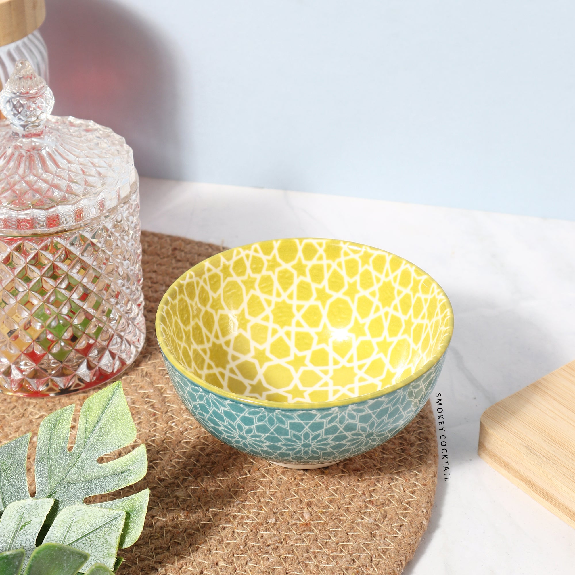 Ceramic Serving Mandala Bowl - Set Of 6 - 250 Ml