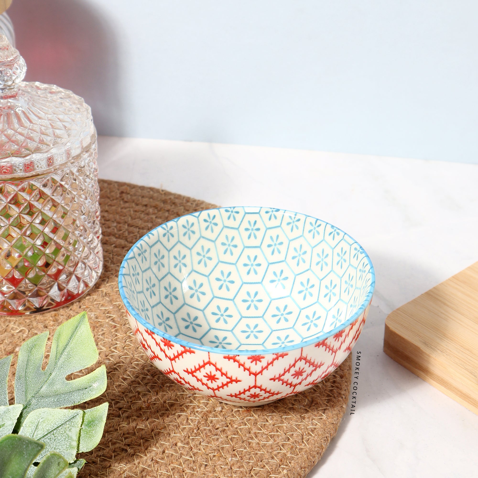 Ceramic Serving Mandala Bowl - Set Of 6 - 250 Ml