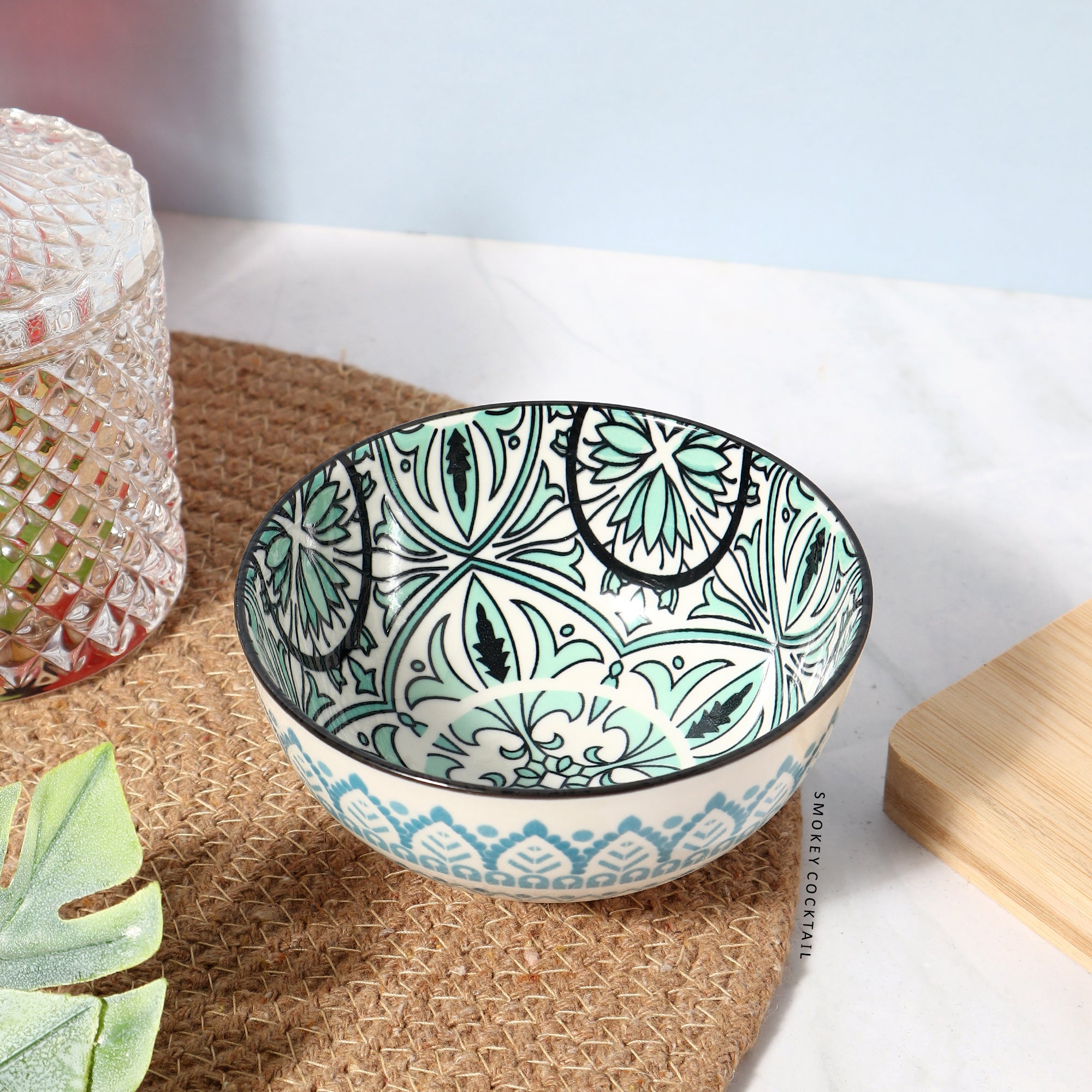 Ceramic Serving Mandala Bowl - Set Of 6 - 250 Ml