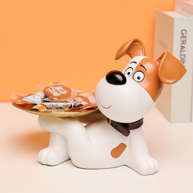 Funky Pet Dog With Tray Sculpture – Smokey Cocktail