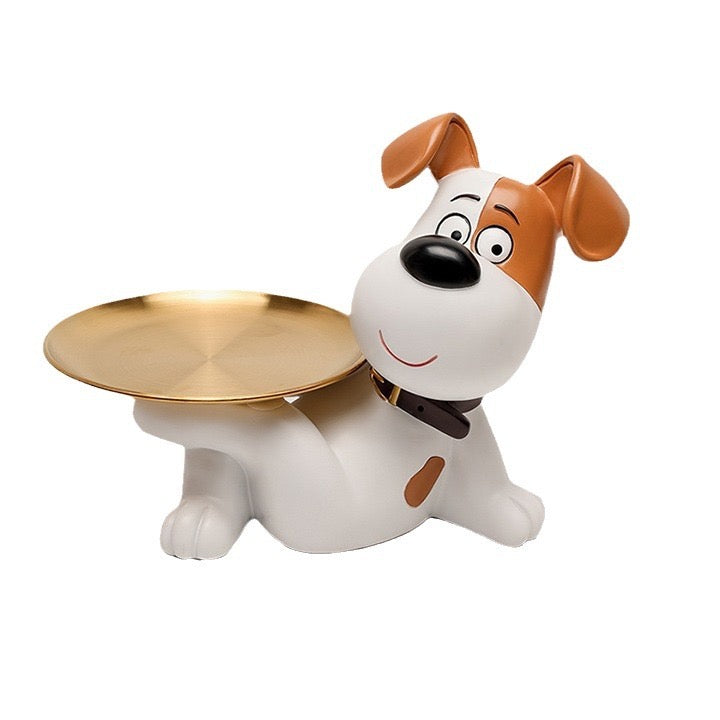 Funky Pet Dog With Tray Sculpture