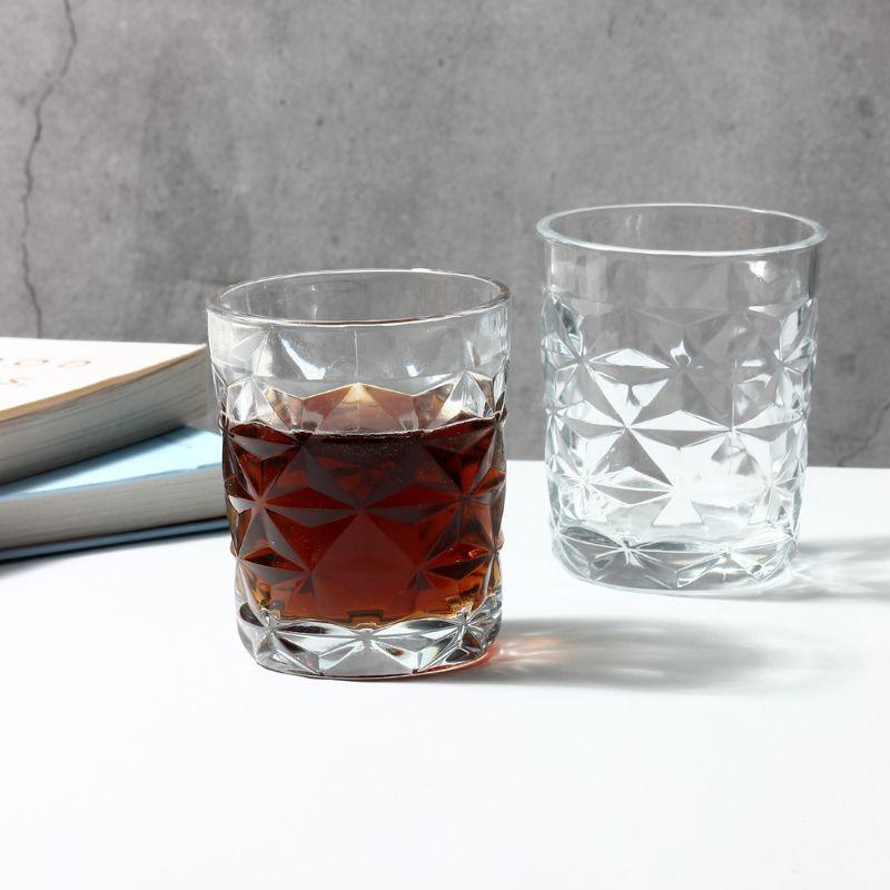 Elegant Geometric Whiskey Crystal Glass-SET OF 6 - Smokey Cocktail