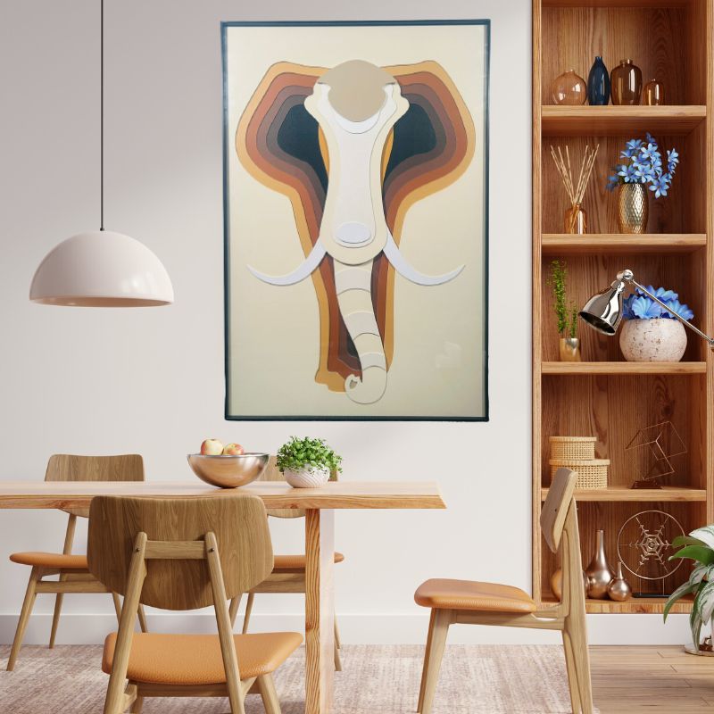 Luxury Elephant-Inspired Leather Wall Art