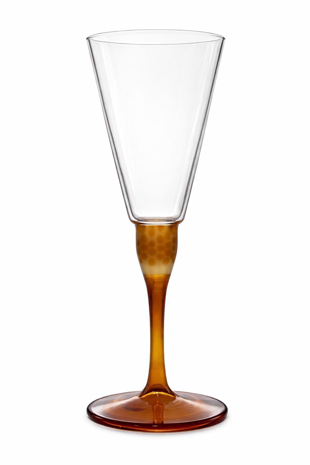 Handcrafted Amber champagne Glass - set of 2