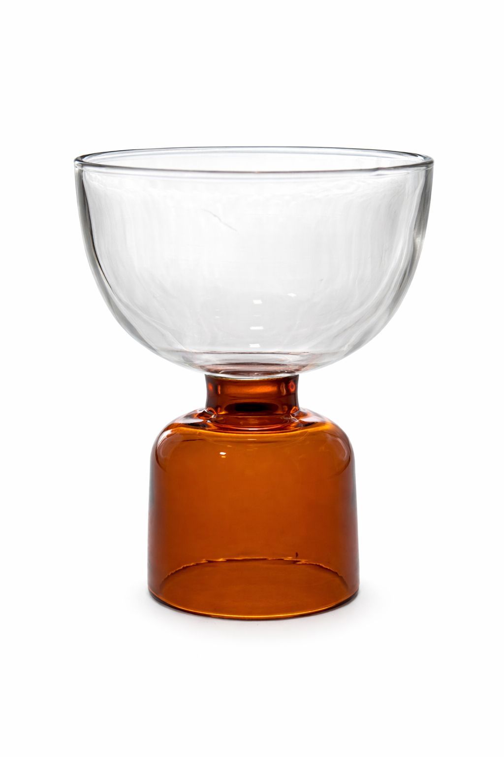 handcrated amber cocktail glass - set of 2
