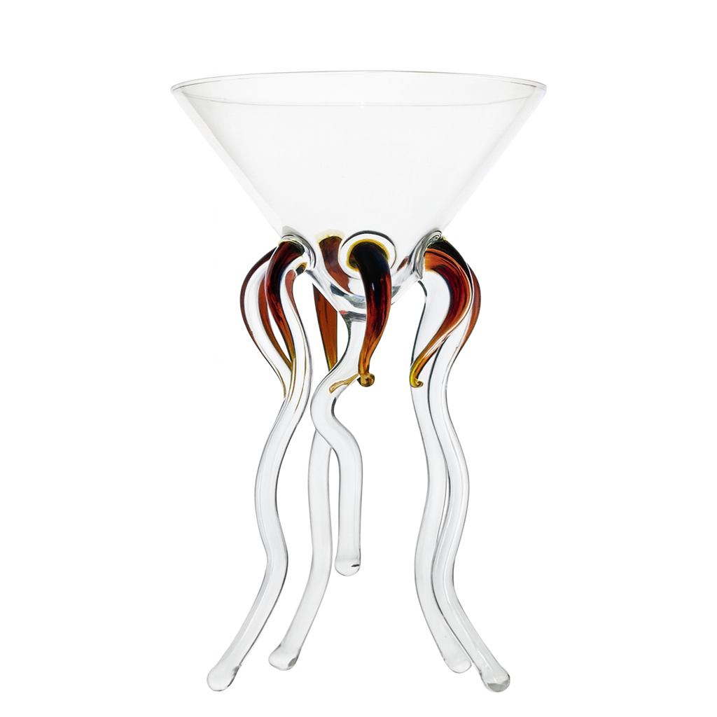 handcrafted octopus cocktail glass - set of 2