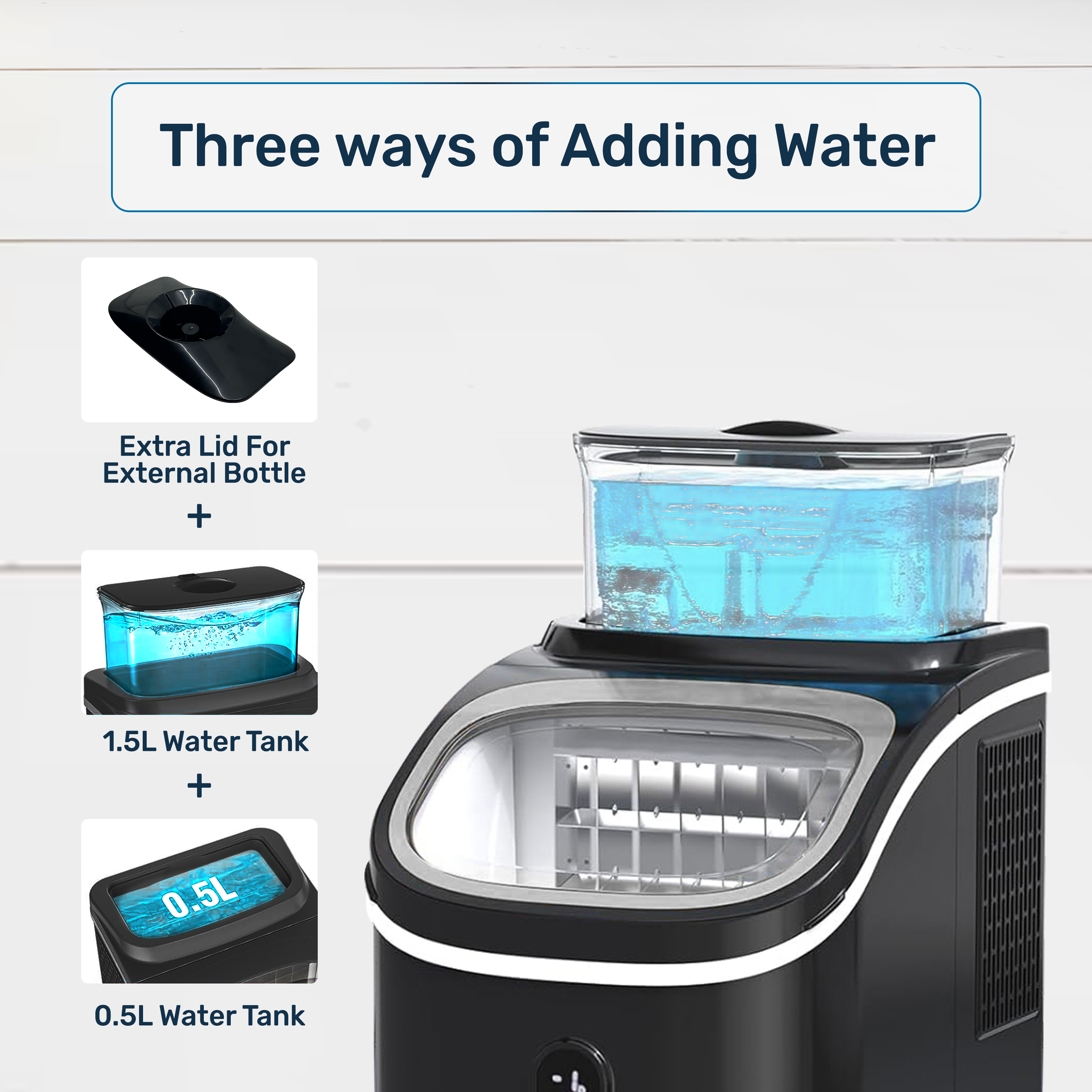 S01M Countertop Ice Maker Machine, Black