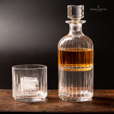 CRYSTAL WHISKEY DECANTER AND GLASS SET - MADE IN ITALY