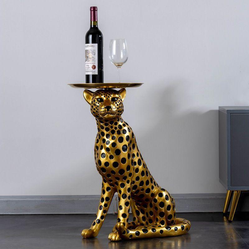 FORTUNE LEOPARD SIDE TABLE Smokey Cocktail