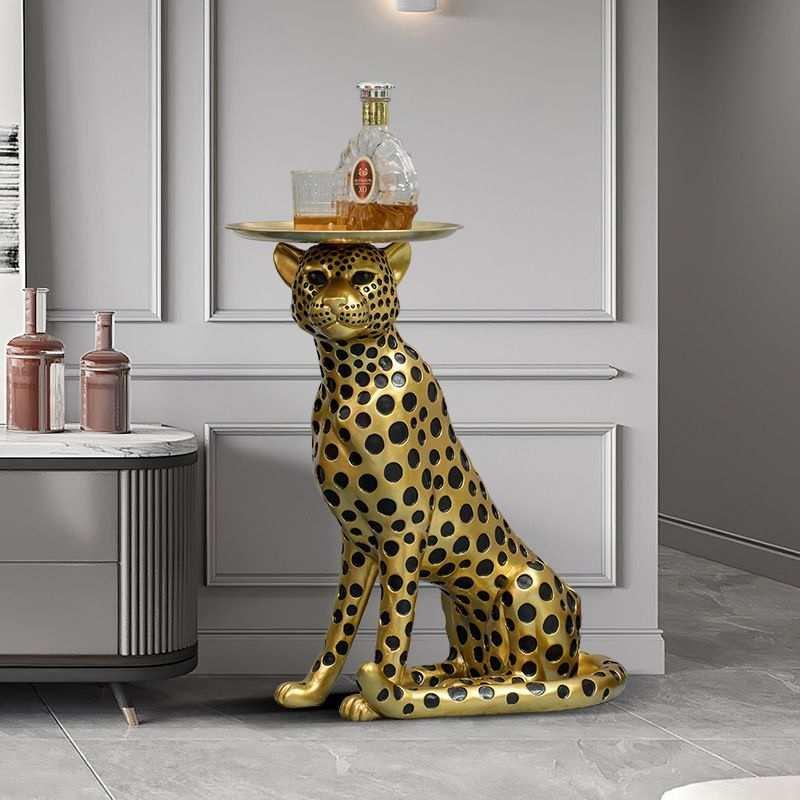FORTUNE LEOPARD SIDE TABLE - Smokey Cocktail