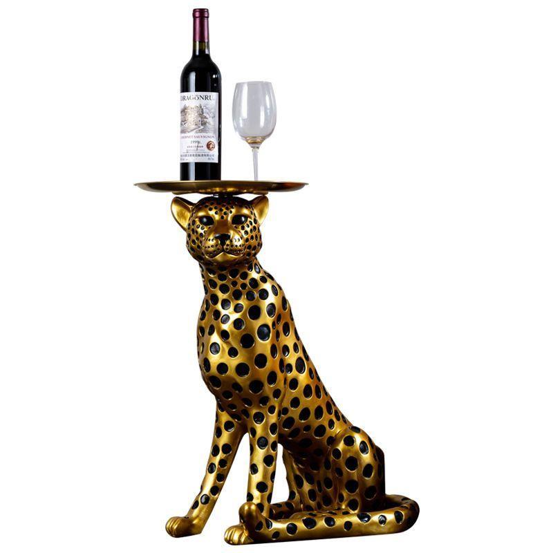 FORTUNE LEOPARD SIDE TABLE - Smokey Cocktail