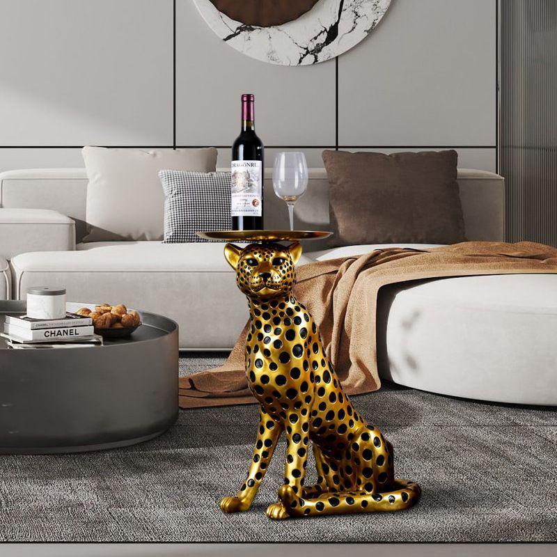 FORTUNE LEOPARD SIDE TABLE - Smokey Cocktail