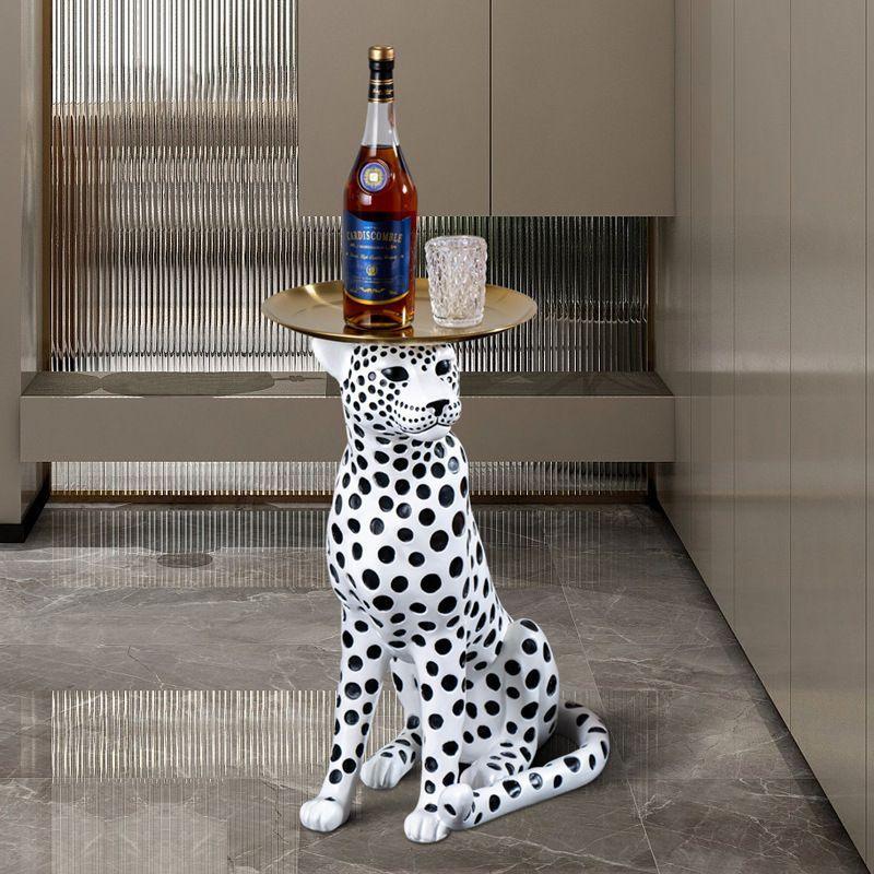FORTUNE LEOPARD SIDE TABLE - Smokey Cocktail