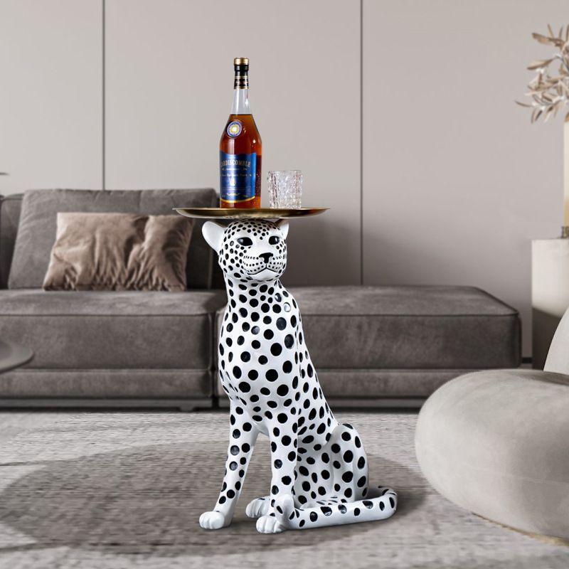 FORTUNE LEOPARD SIDE TABLE - Smokey Cocktail