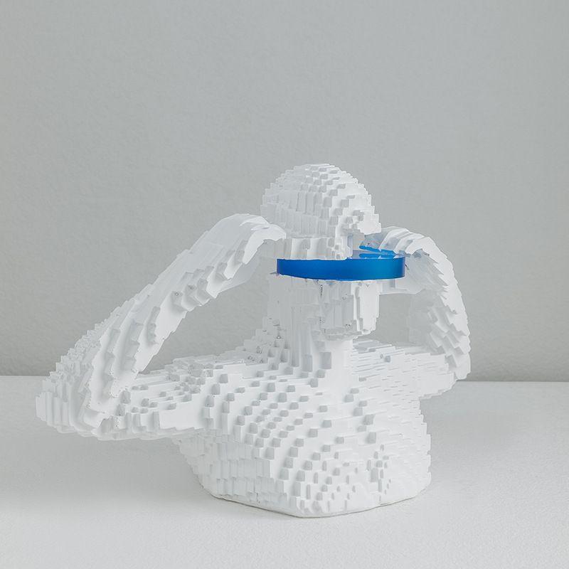 BUILDING BLOCK RESIN SCULPTURE - Smokey Cocktail