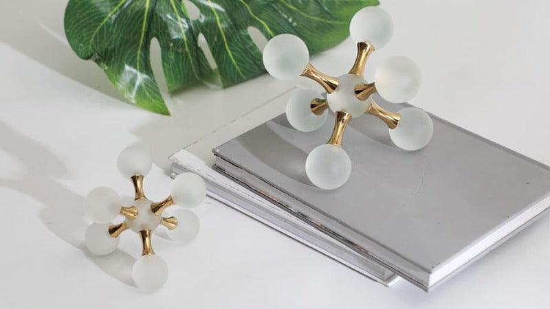 MOLECULAR CRYSTAL DESKTOP DECOR SET OF 2 - Smokey Cocktail