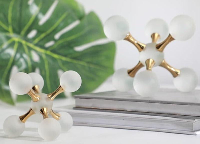 MOLECULAR CRYSTAL DESKTOP DECOR SET OF 2 - Smokey Cocktail