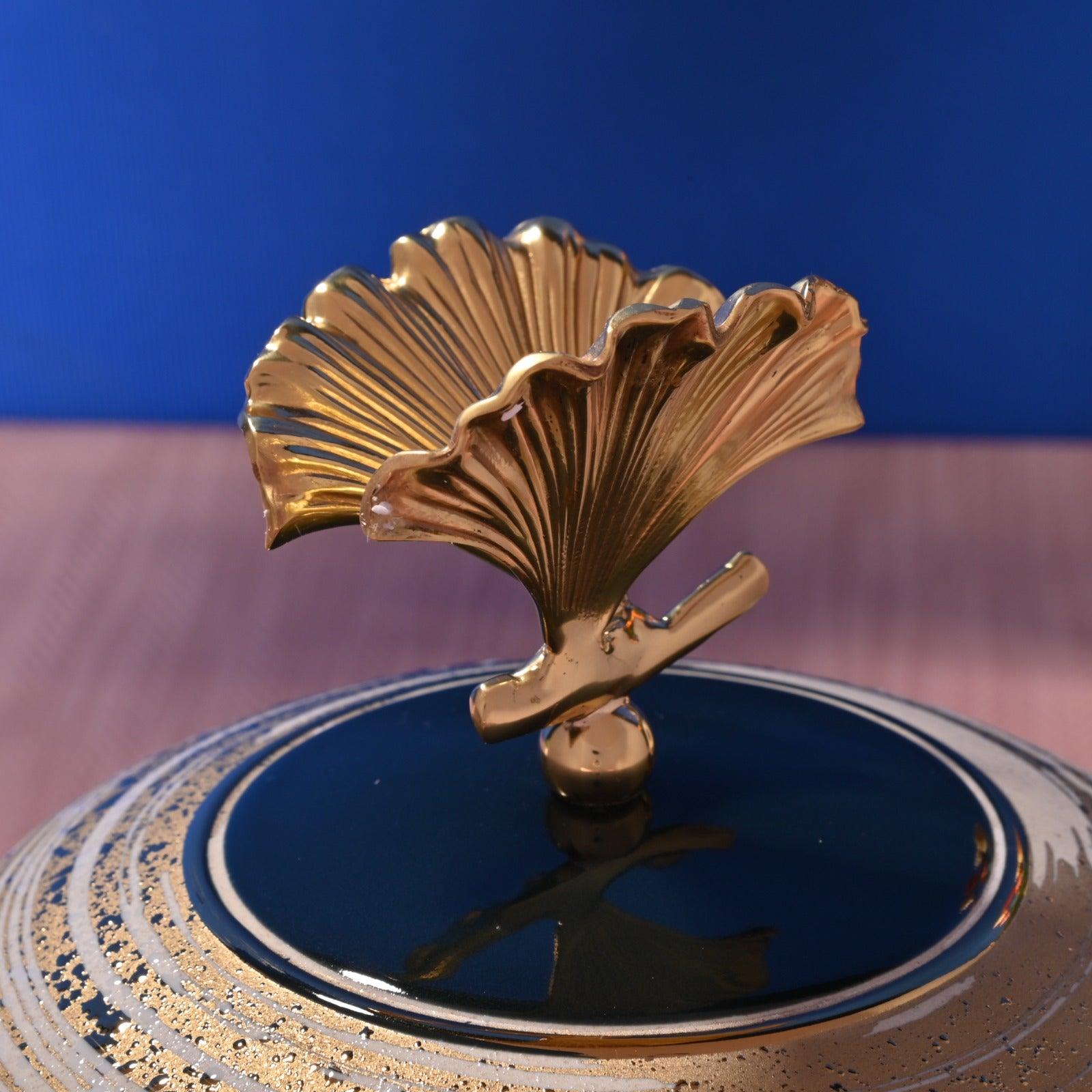 ROYAL PORCELAIN JAR WITH METAL TRIM - Smokey Cocktail