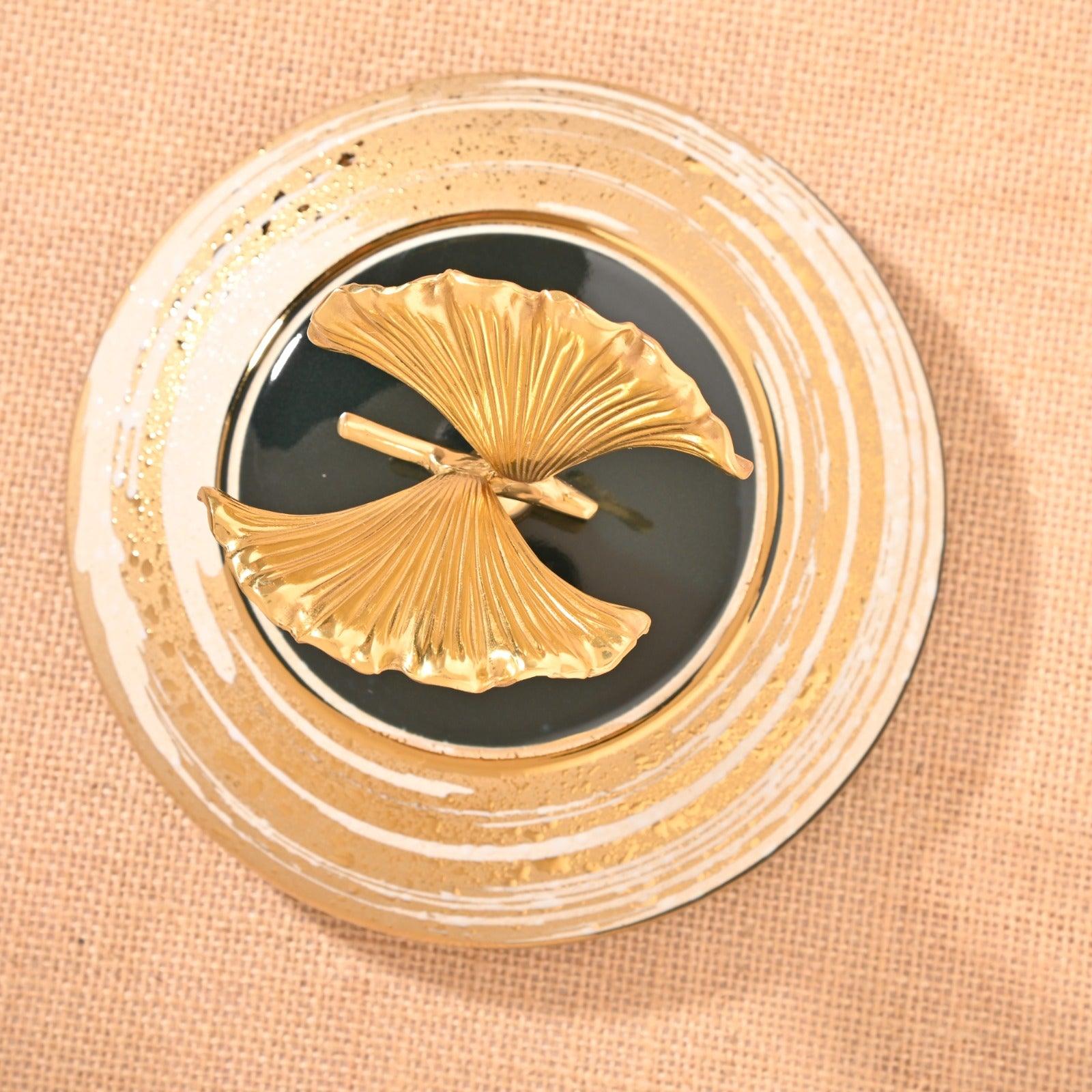 ROYAL PORCELAIN JAR WITH METAL TRIM - Smokey Cocktail