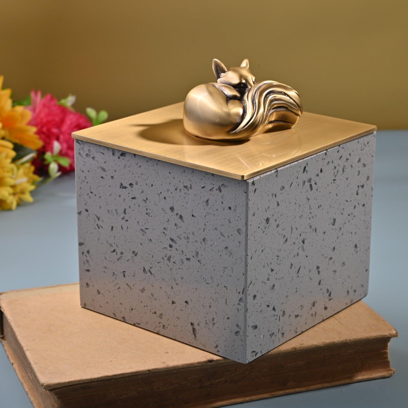 DECORATIVE BRASS STORAGE BOX - Smokey Cocktail
